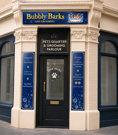 the shopfront of Bubbly Barks in Pontypridd